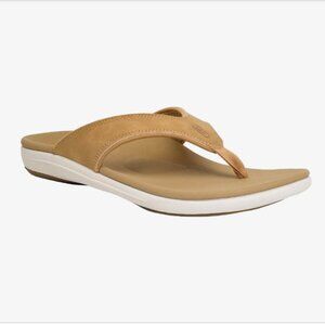 Men's Spenco Yumi Revitalign Sandal Tong Flip Flop Size 7D Wide, TAUPE
